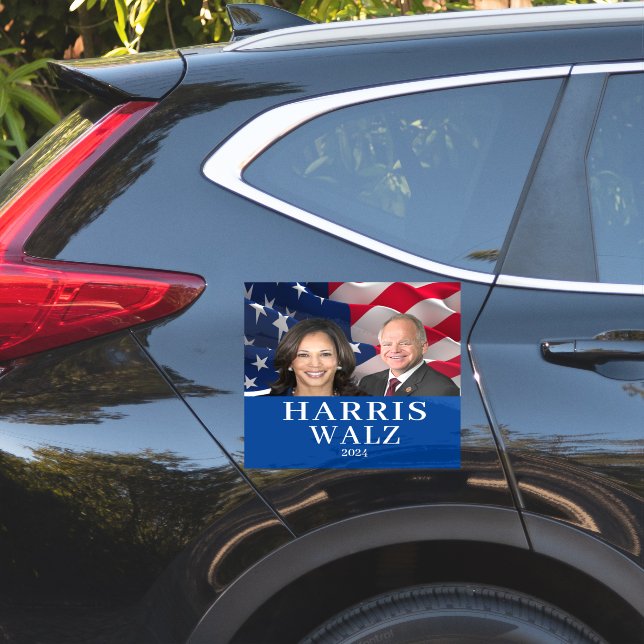Kamala Harris und Tim Walz 2024 Aufkleber (Auto Seite)