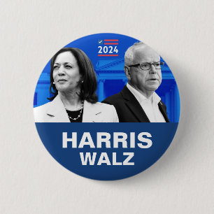 Kamala Harris und Tim Walz 2024 Button
