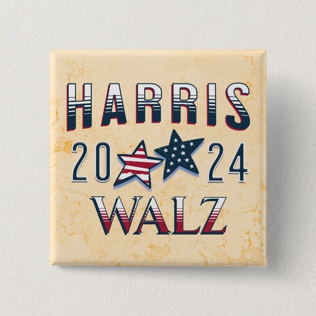 Kamala Harris und Tim Walz 2024 Button (Vorderseite)