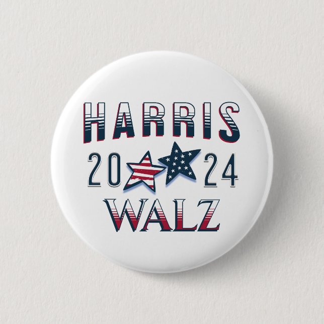 Kamala Harris und Tim Walz 2024 Button (Vorderseite)