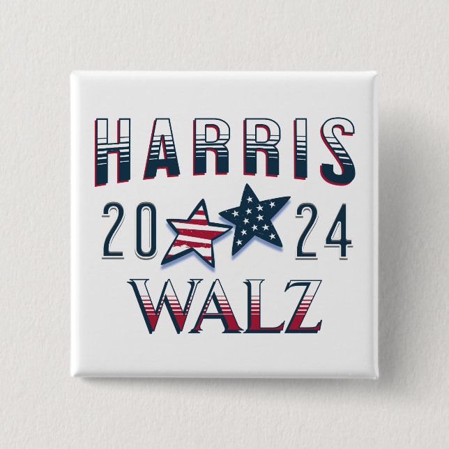 Kamala Harris und Tim Walz 2024 Button (Vorderseite)