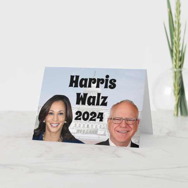 Kamala Harris und Tim Walz 2024 Karte (Vorderseite)