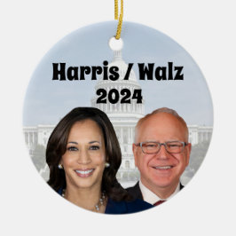 Kamala Harris und Tim Walz 2024 Keramik Ornament