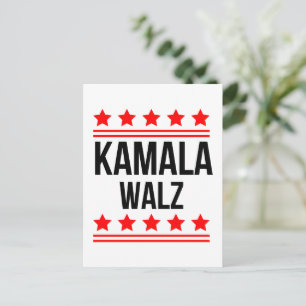 Kamala Harris und Tim Walz 2024 Postkarte