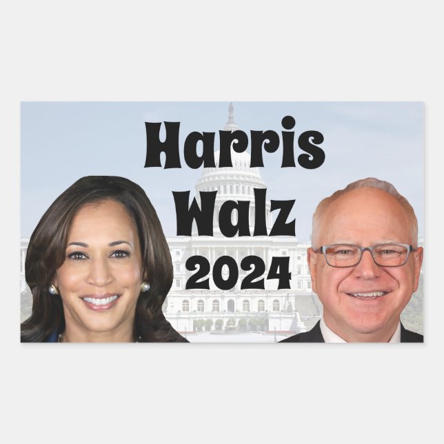 Kamala Harris und Tim Walz 2024 Rechteckiger Aufkleber (Vorderseite)