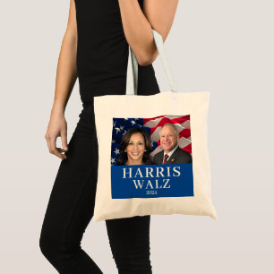 Kamala Harris und Tim Walz 2024 Tragetasche