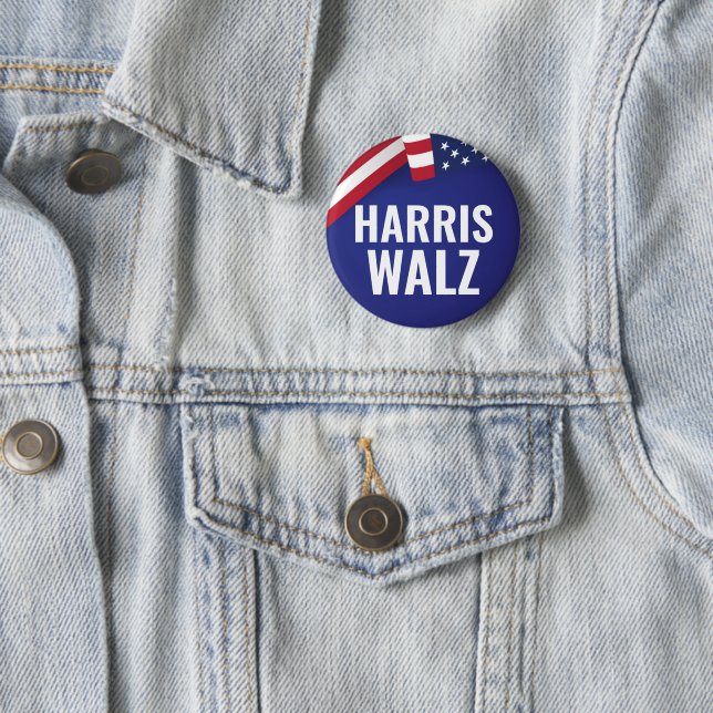 Kamala Harris und Tim Walz Button (Beispiel)