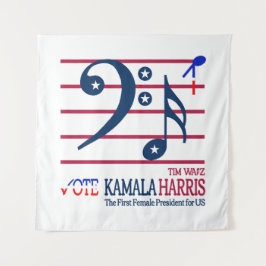 Kamala Harris und Tim Walz Wandteppich