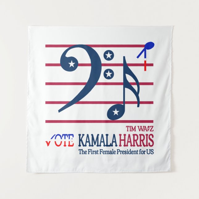 Kamala Harris und Tim Walz Wandteppich (Vorderseite)