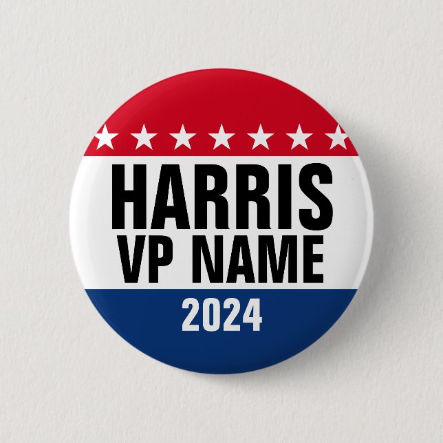 Kamala Harris und Vice Pres 2024 - Classic Design Button (Vorderseite)