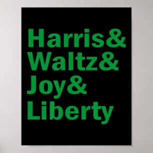 Kamala Harris und Waltz Joy Liberty Funny Poster