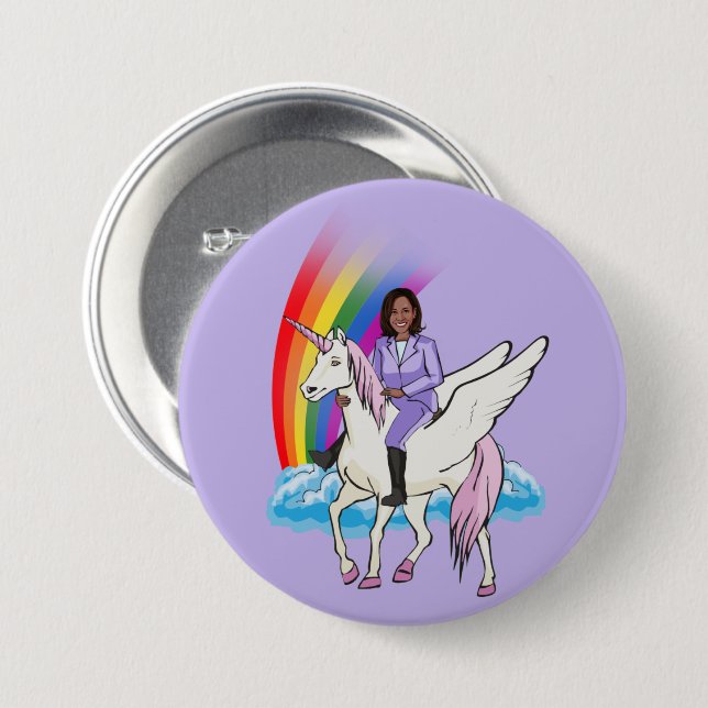 Kamala Harris Unicorn 2024 Button (Vorne & Hinten)