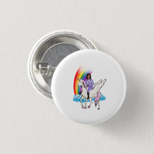 KAMALA HARRIS UNICORN UND RAINBOW BUTTON