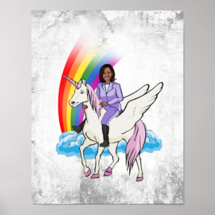 KAMALA HARRIS UNICORN UND RAINBOW POSTER