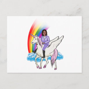 KAMALA HARRIS UNICORN UND RAINBOW POSTKARTE