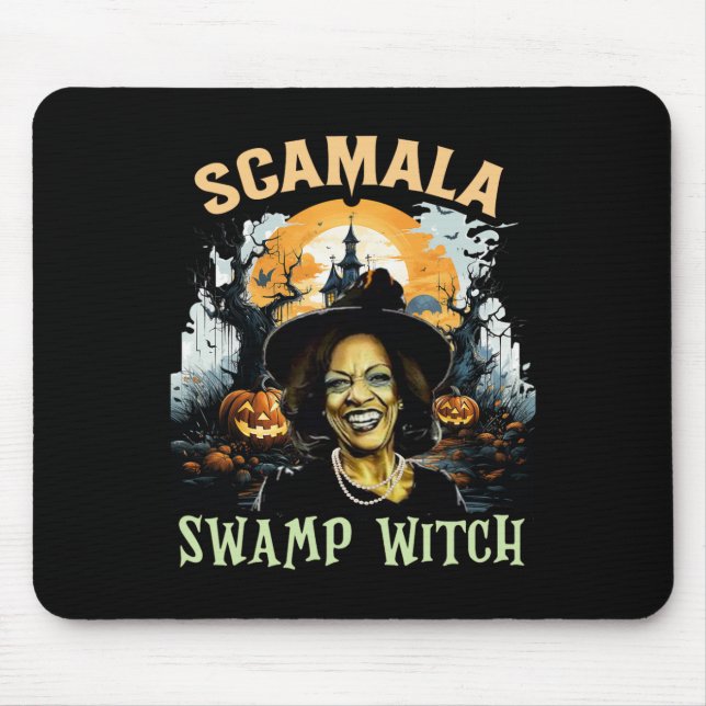 Kamala Harris Unmaskierter Sumpf Hexenhals Hallowe Mousepad (Vorne)