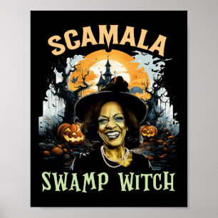 Kamala Harris Unmaskierter Sumpf Hexenhals Hallowe Poster