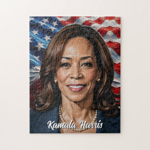 Kamala Harris US Flagge Puzzle
