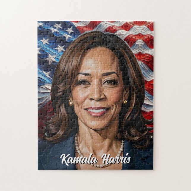 Kamala Harris US Flagge Puzzle (Vertikal)