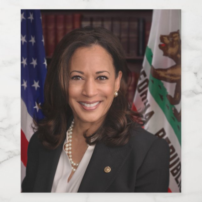 Kamala Harris US-Vizepräsident, Biden 2024 Weinetikett (Einzelnes Label)