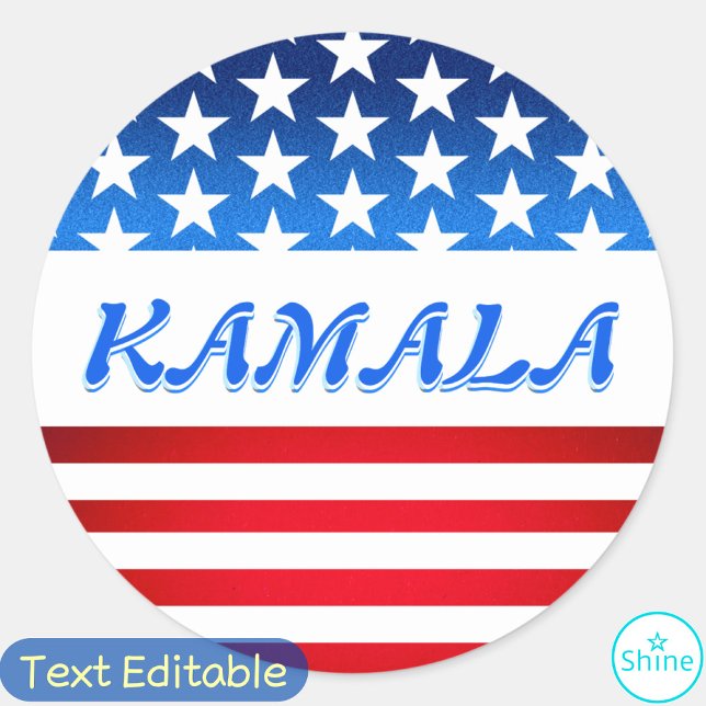Kamala Harris USA Flag Custom Text Elections 2024 Runder Aufkleber (Von Creator hochgeladen)