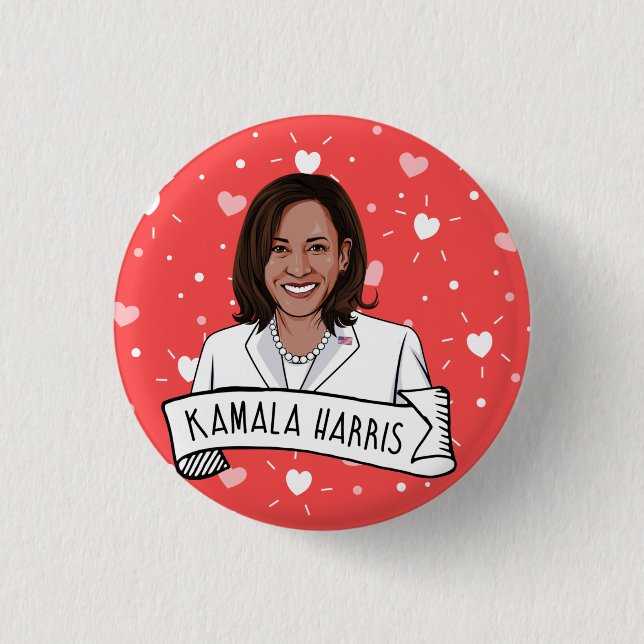 Kamala Harris Valentinstag Button (Vorderseite)