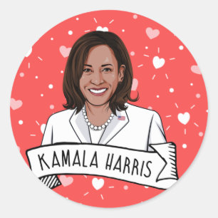 Kamala Harris Valentinstag Runder Aufkleber