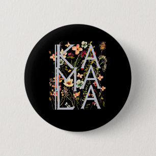 Kamala Harris Vintag Floral Weibchen Button