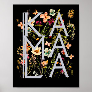 Kamala Harris Vintag Floral Weibchen Poster