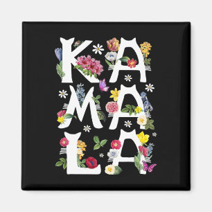 Kamala Harris Vintage Blumen Katze Buchstaben Präs Magnet