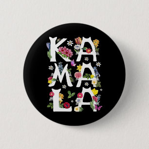 Kamala Harris Vintage Blumenkatze Buchstaben Präsi Button