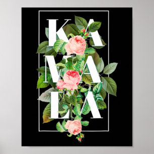 Kamala Harris Vintage Floral Feminine Erste weibli Poster