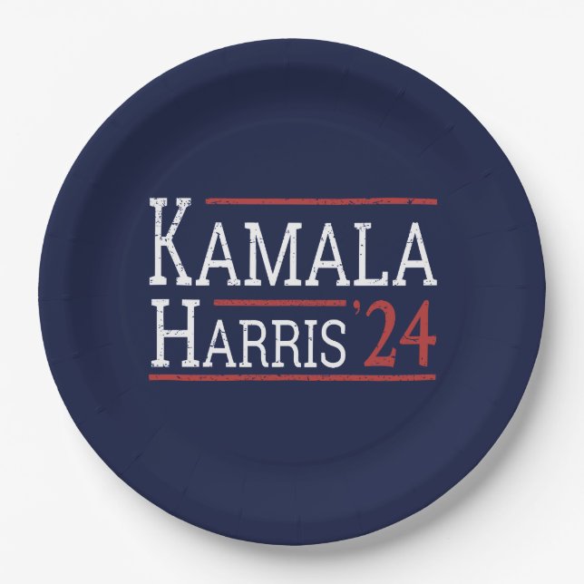 Kamala Harris Wahl 2024 I Pappteller (Vorderseite)