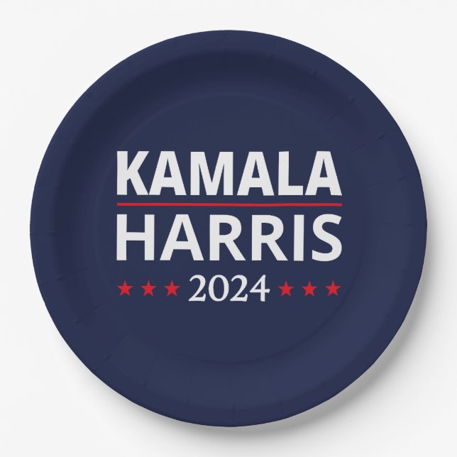 Kamala Harris Wahl 2024 III Pappteller (Vorderseite)
