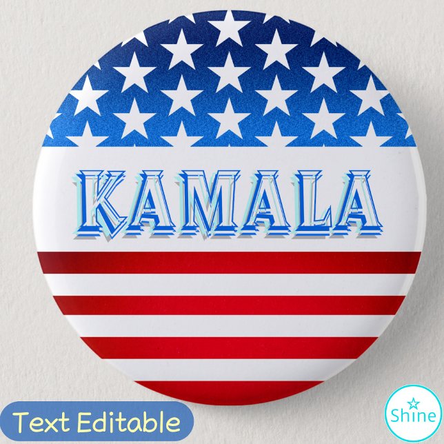 Kamala Harris Wahlkampagne Unterstützende Flagge U Button (Von Creator hochgeladen)