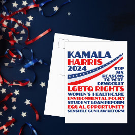 Kamala Harris Wahlplattform 2024 Postkarte