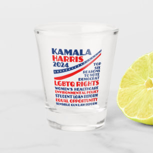 Kamala Harris Wahlplattform 2024 Schnapsglas