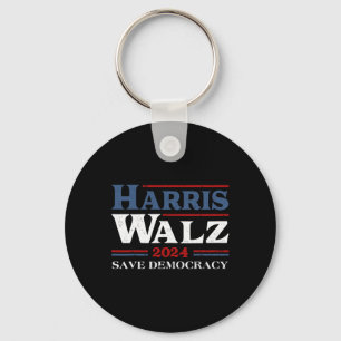 Kamala Harris Waltz 2024 Rettetest für Demokratie Schlüsselanhänger