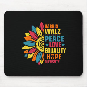 Kamala Harris Waltz Peace Liebe E Hope Diversity Mousepad