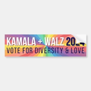 Kamala Harris + Walz 2024 LGBTQ+ Autoaufkleber