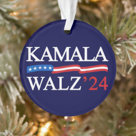 Kamala Harris Walz 2024 offensichtlich blau Ornament