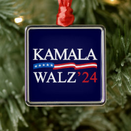Kamala Harris Walz 2024 offensichtlich blau Ornament Aus Metall