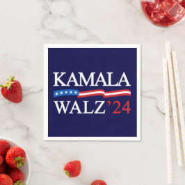 Kamala Harris Walz 2024 offensichtlich blau Serviette