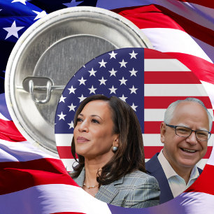 Kamala Harris Walz Foto - Präsident Vice Fotos Button