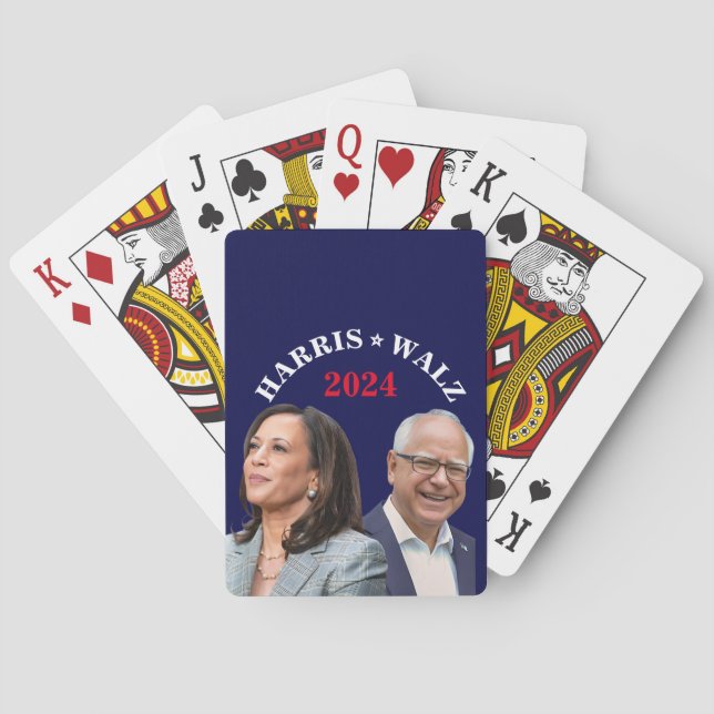Kamala Harris Walz Foto - Präsident Vice Fotos Spielkarten (Rückseite)