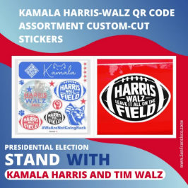 Kamala Harris Walz QR Code Sortiment Custom-Cut Aufkleber
