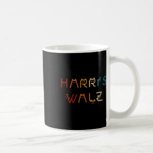 Kamala Harris Walz Waltz 2024 Cat Lettering Positi Kaffeetasse