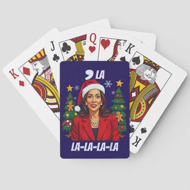 Kamala Harris Weihnachtsmannmütze Weihnachtsgesche Spielkarten (Rückseite)