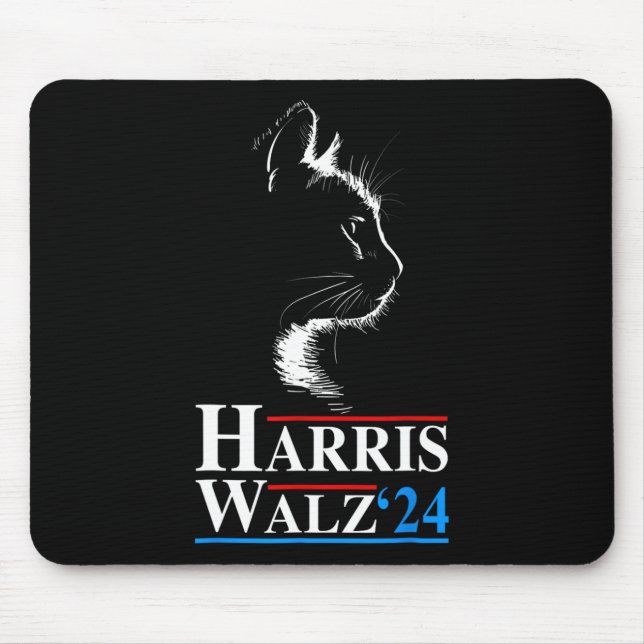 Kamala Harris Wheimer 2024 Cat Funny Vp Vice Presi Mousepad (Vorne)