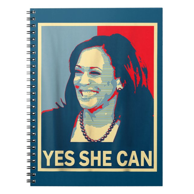 Kamala Harris YES SHE CAN 2024 Wahlpräsident Notizblock (Vorderseite)
